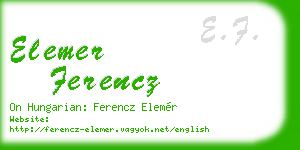 elemer ferencz business card
